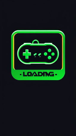 Retro 90s SNES-inspired game loading screen logo with 'Loading...' in neon green pixelated font on a black background.