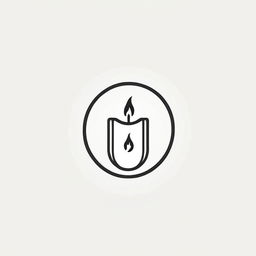 Minimalist single-line logo of an abstract candle in black line art.