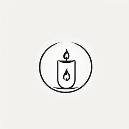 Minimalist single-line logo of an abstract candle in black line art.