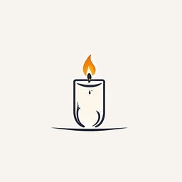 Single continuous line logo of an abstract candle.