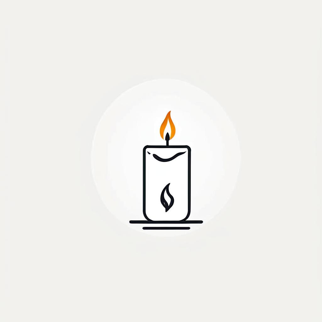 Single continuous line logo of an abstract candle.