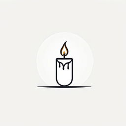 Single continuous line logo of an abstract candle.