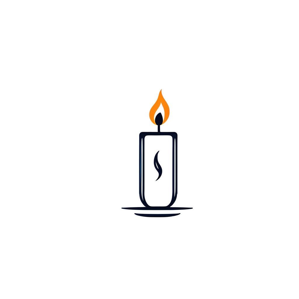 Highly abstract single continuous line logo representing a candle.