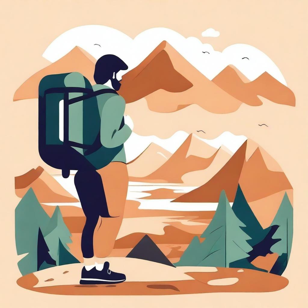 Create an image of a traveler on an adventure