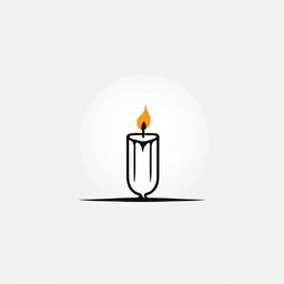 Highly abstract single continuous line logo representing a candle.