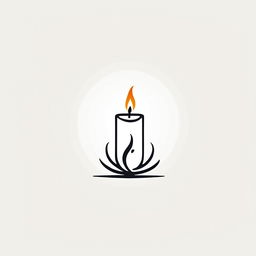 Highly abstract single continuous line logo representing a candle.