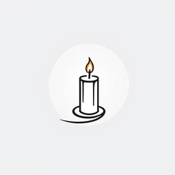 Highly abstract single continuous line logo representing a candle.