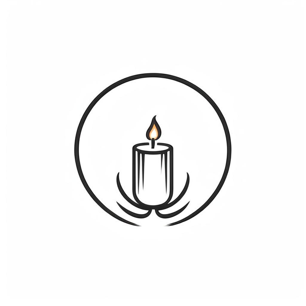 Extremely abstract single continuous line logo inspired by a candle.