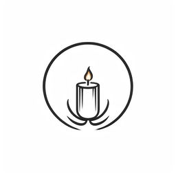 Extremely abstract single continuous line logo inspired by a candle.