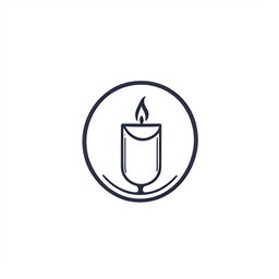 Extremely abstract single continuous line logo inspired by a candle.