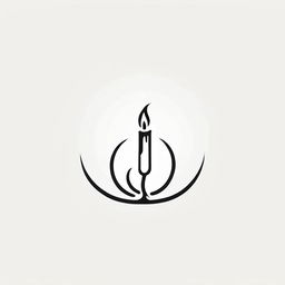 Extremely abstract single continuous line logo inspired by a candle.