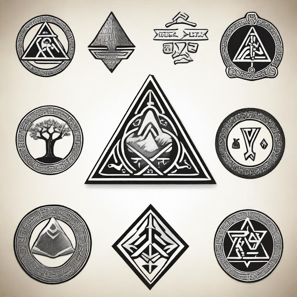 Create an image featuring a collection of Nordic symbols