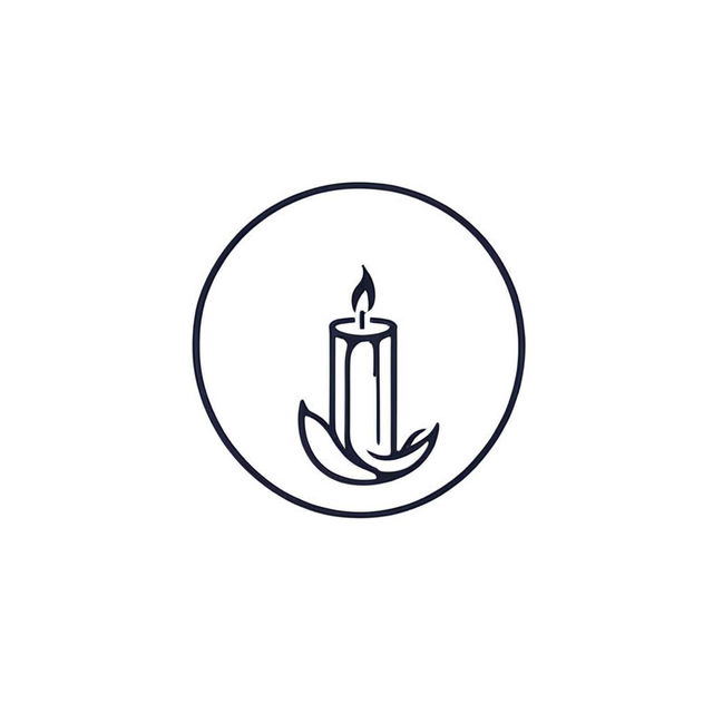 Extremely abstract single continuous line logo inspired by a candle.