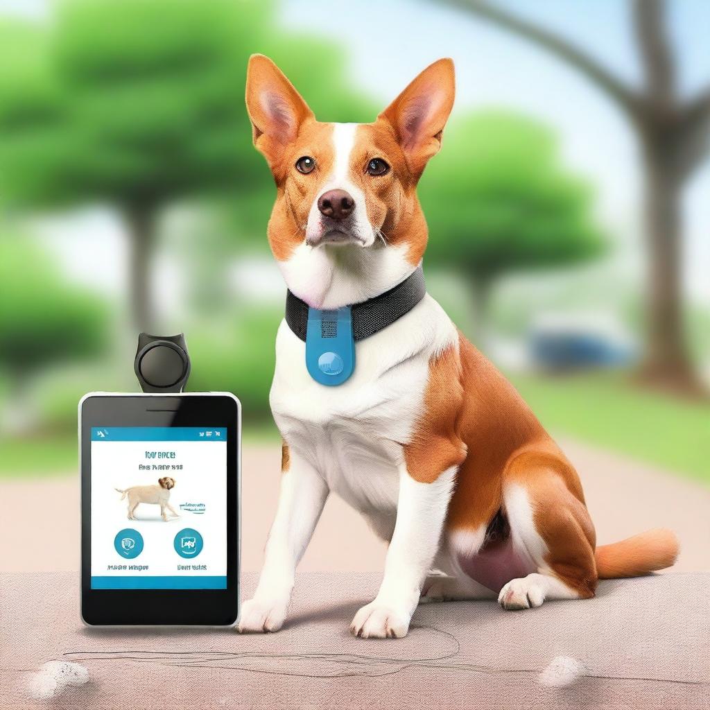 A digital pet featuring a dog and a cat, both wearing tracking collars equipped with a radio frequency safety system