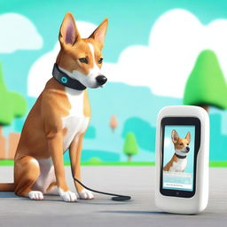 A digital pet featuring a dog and a cat, both wearing tracking collars equipped with a radio frequency safety system