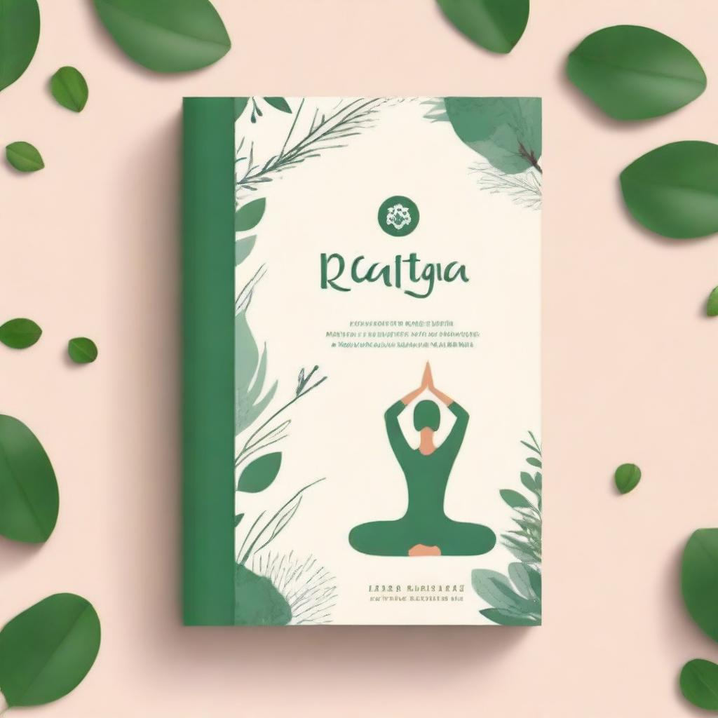 A serene and calming book cover for a yoga guide