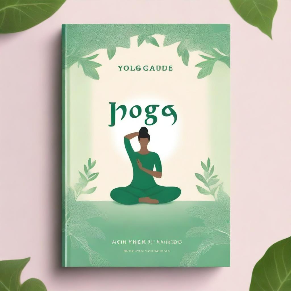 A serene and calming book cover for a yoga guide