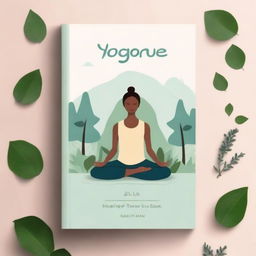 A serene and calming book cover for a yoga guide