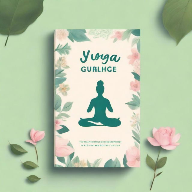 A serene and calming book cover for a yoga guide