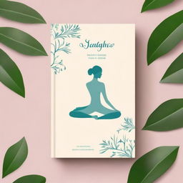 A serene and calming book cover for a yoga guide