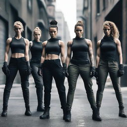 A group of badass women standing together, exuding strength and confidence