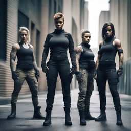 A group of badass women standing together, exuding strength and confidence