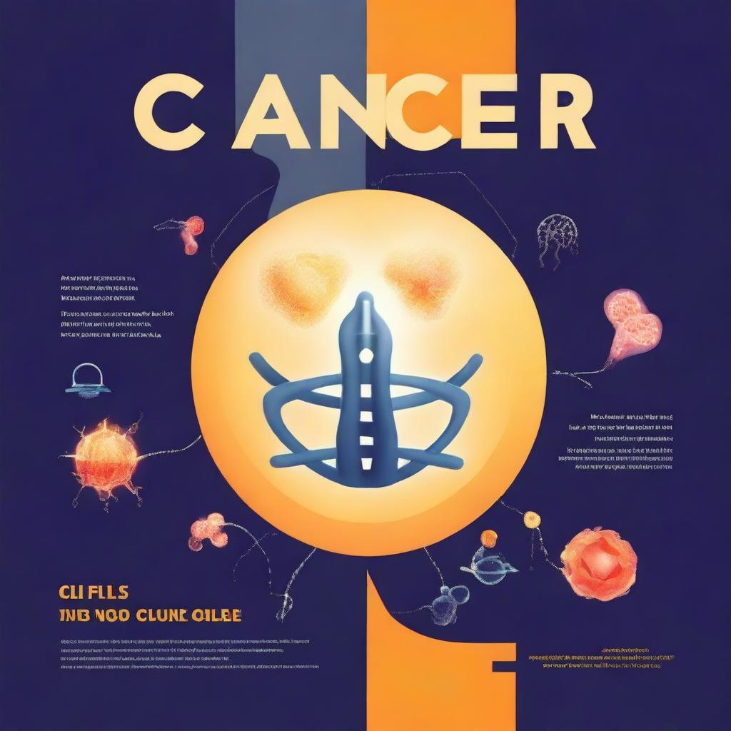 Create a book cover titled 'Cancer: Causes and Protection'