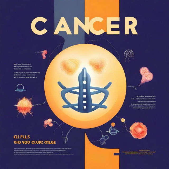 Create a book cover titled 'Cancer: Causes and Protection'