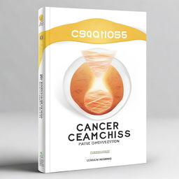 Create a book cover titled 'Cancer: Causes and Protection' by Dr