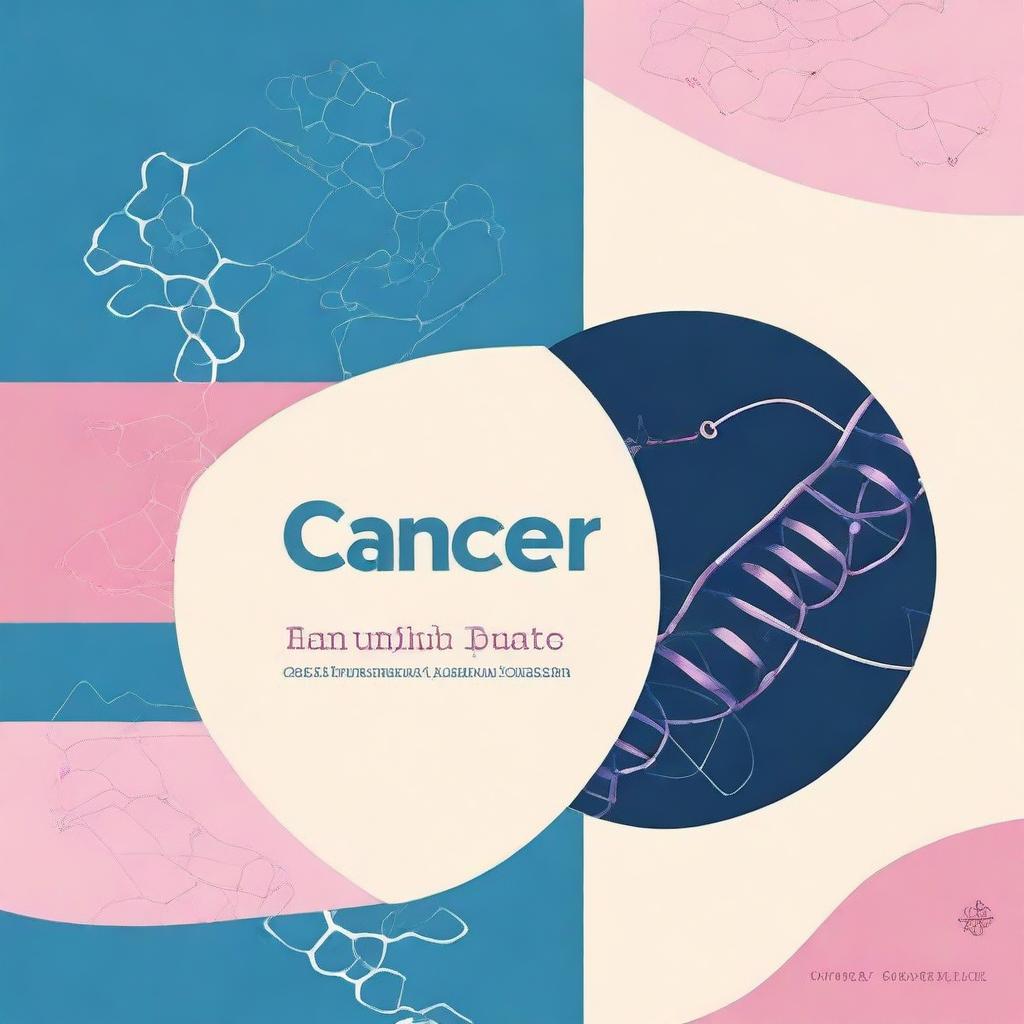 Create a book cover titled 'Cancer: Causes and Protection' by Dr