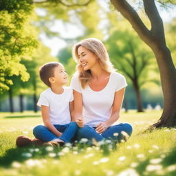 A joyful scene featuring a parent and their child