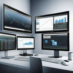 A detailed and modern illustration of a sophisticated financial trading system