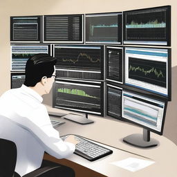 A detailed and modern illustration of a sophisticated financial trading system