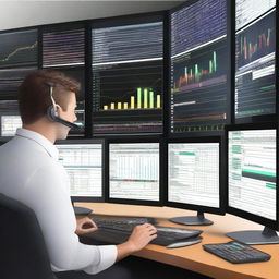 A detailed and modern illustration of a sophisticated financial trading system