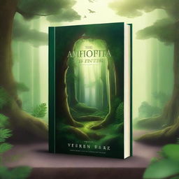 Create a captivating book cover featuring a mysterious forest with an ancient hidden temple