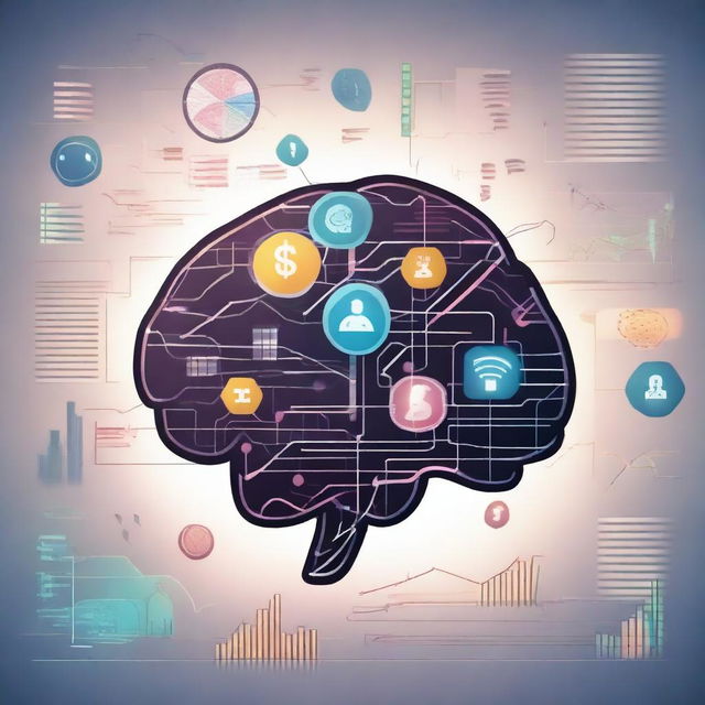 A detailed illustration of a brain with various elements symbolizing Forex trading