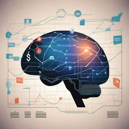 A detailed illustration of a brain with various elements symbolizing Forex trading