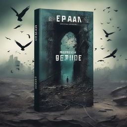 A book cover featuring an environmental ruin symbolizing human extinction