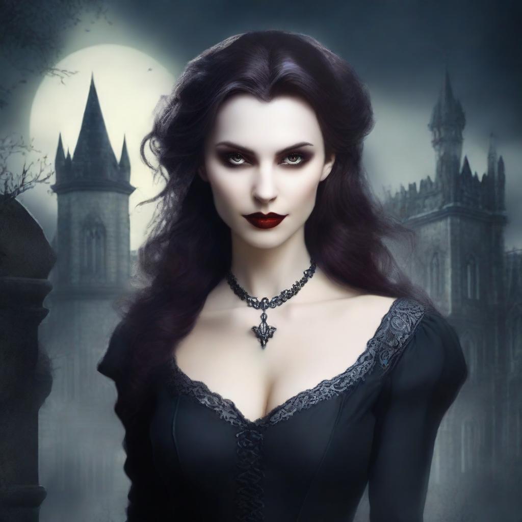 Design a vampire character for a gothic novel cover