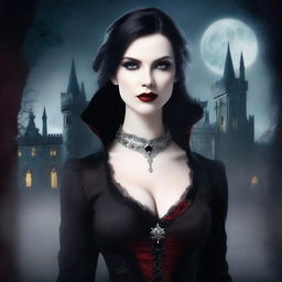 Design a vampire character for a gothic novel cover