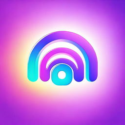 A modern and sleek illustration of a WiFi symbol, with vibrant colors and a glowing effect