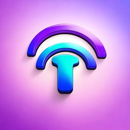 A modern and sleek illustration of a WiFi symbol, with vibrant colors and a glowing effect