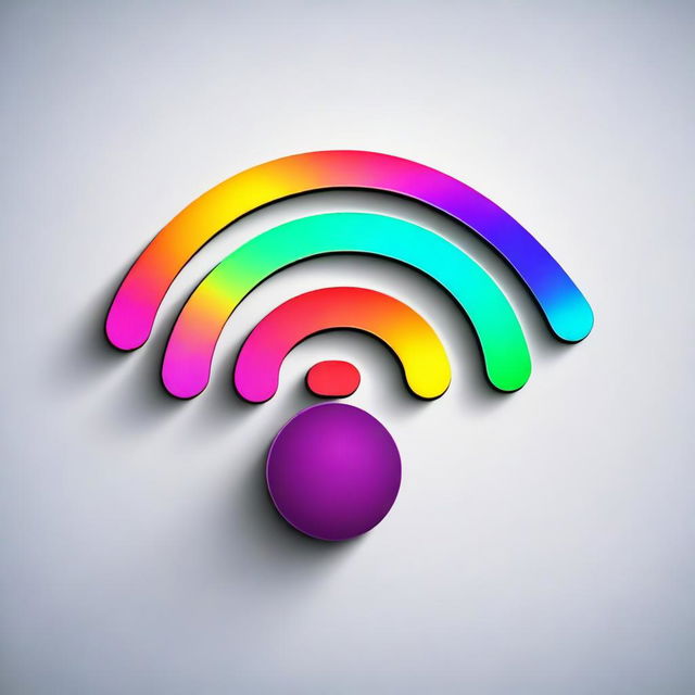 A modern, sleek image depicting a WiFi symbol with vibrant colors