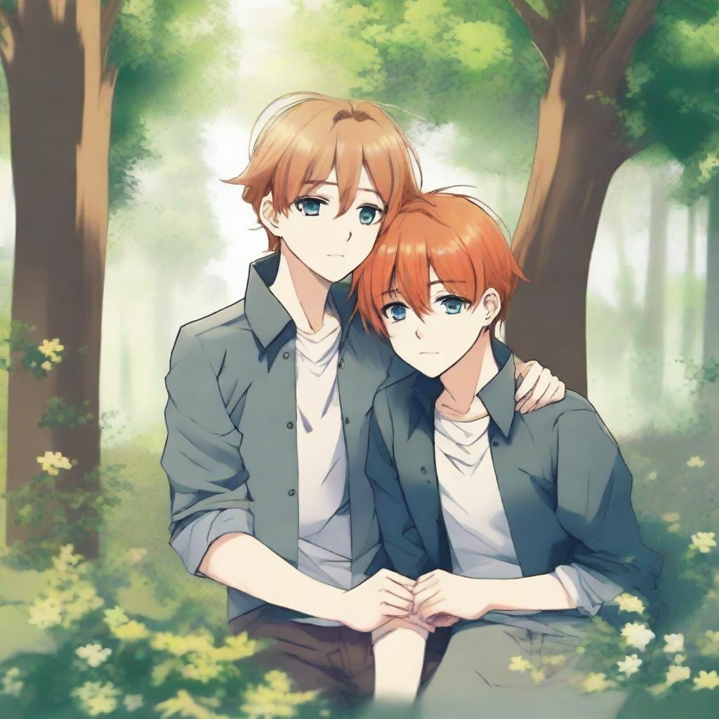 A yaoi manga anime image with a 9:16 aspect ratio