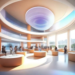 Create a vibrant and immersive 3D digital learning world within a circular environment
