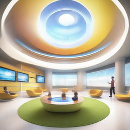 Create a vibrant and immersive 3D digital learning world within a circular environment