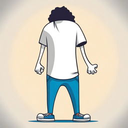 A whimsical and surreal illustration of a t-shirt wearing a person