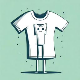 A whimsical and surreal illustration of a t-shirt wearing a person