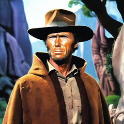 Clint Eastwood as his character from The Good, the Bad and the Ugly, but set in a fantasy world