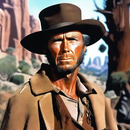 Clint Eastwood as his character from The Good, the Bad and the Ugly, but set in a fantasy world